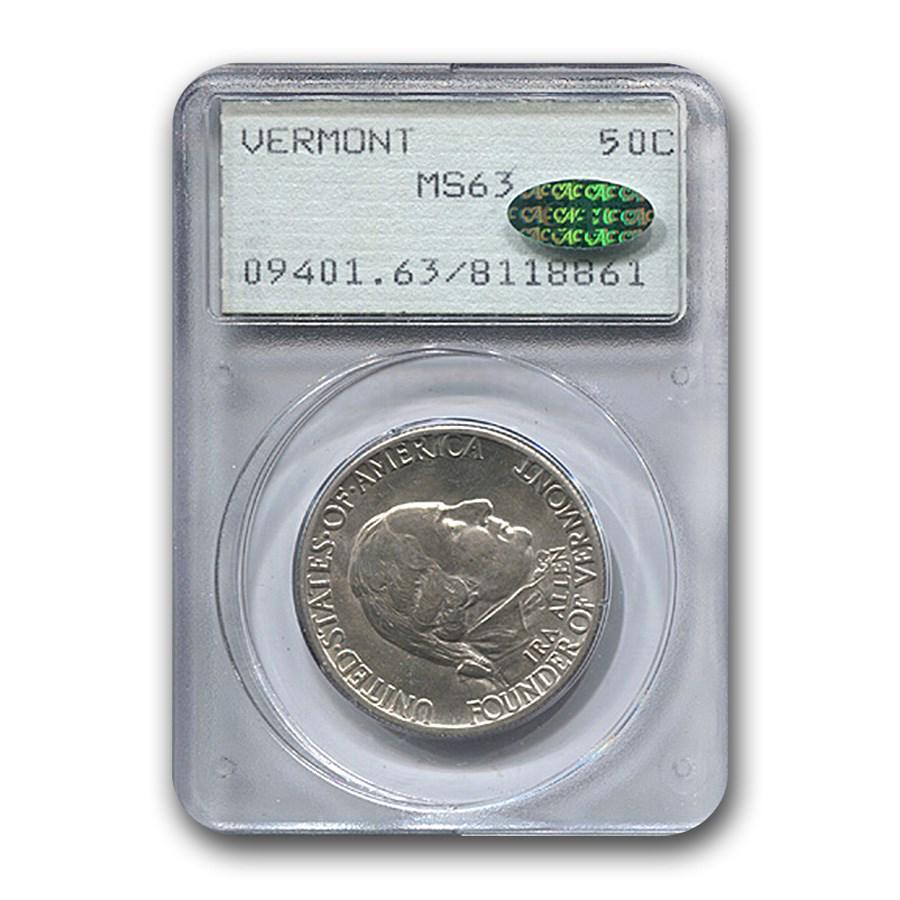 1927 Vermont Sesquicentennial Half Dollar MS-63 PCGS: 1927 Vermont Sesquicentennial Half Dollar MS-63 PCGS CAC Your winning item will match the quality of the product shown. Dates will be according to listing, may or may not vary.
