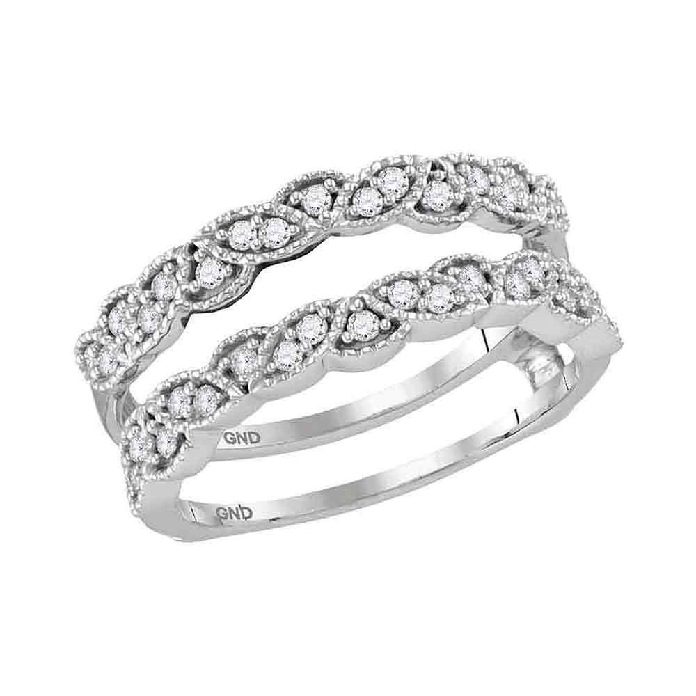14kt White Gold Womens Round Diamond Milgrain Solitaire: 14kt White Gold Womens Round Diamond Milgrain Solitaire Enhancer Wedding Band 1/3 Cttw Manufacturer's Ref. No.: 117056 Manufacturer's Suggested Retail Price: $ 2530.00