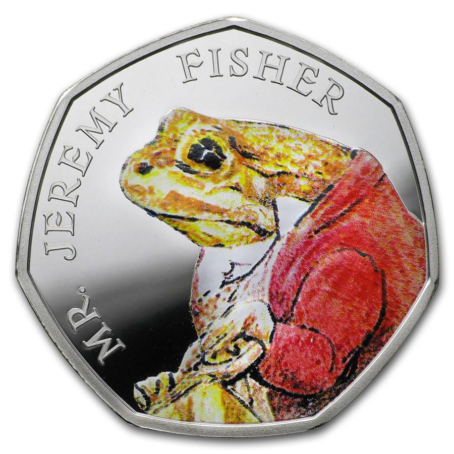 2017 Great Britain Silver 50p Beatrix Potter Prf: One piece 2017 Great Britain Silver 50p Beatrix Potter Prf (Jeremy Fisher) A famous character from Beatrix Potter's tales, Mr. Jeremy Fisher, is most known for his fishing adventures. SKU: RB149914