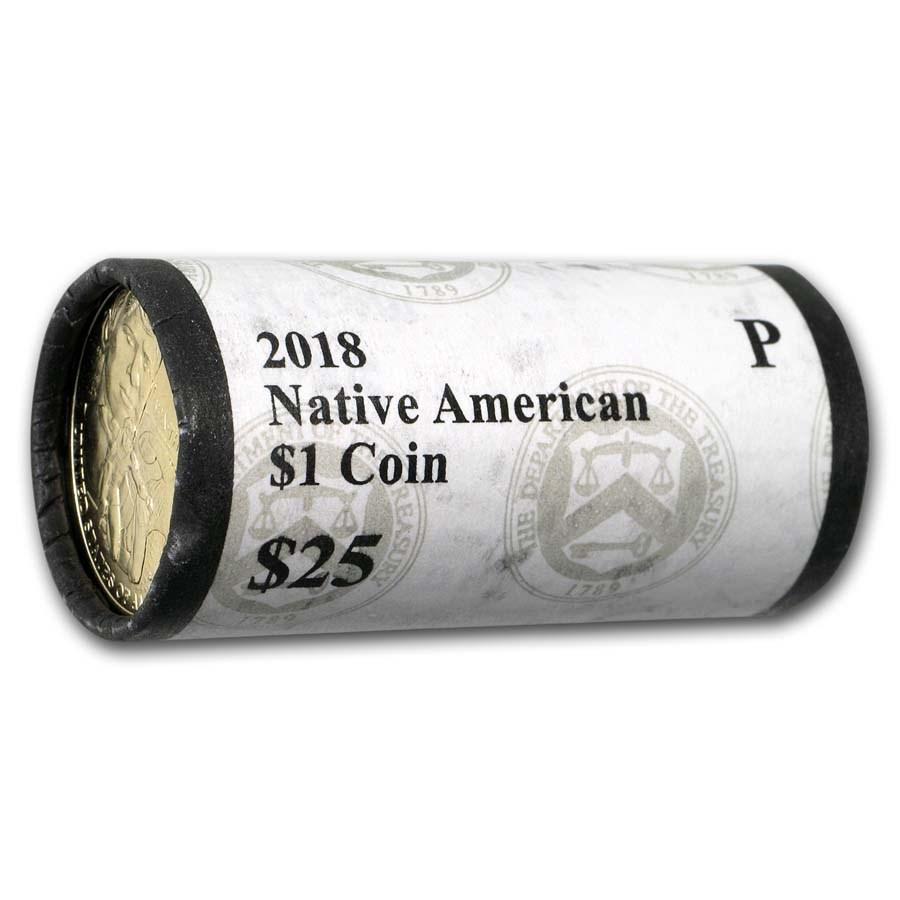2018-P Native Amer $1 - Jim Thorpe (25 Coin Mint Roll): One piece 2018-P Native Amer $1 - Jim Thorpe (25 Coin Mint Roll) BU A staple for any United States coin collection! SKU: RB204622