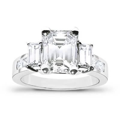Natural 2.02 CTW Emerald Cut 3-Stone Diamond Engagement: Natural 2.02 CTW Emerald Cut 3-Stone Diamond Engagement Ring 14KT White Gold Manufacturer's Suggested Retail Price: $ 16300.00 Center Stone Type: Diamond Center Stone QTY: 1 Center Stone CTW: 1.02 Cen