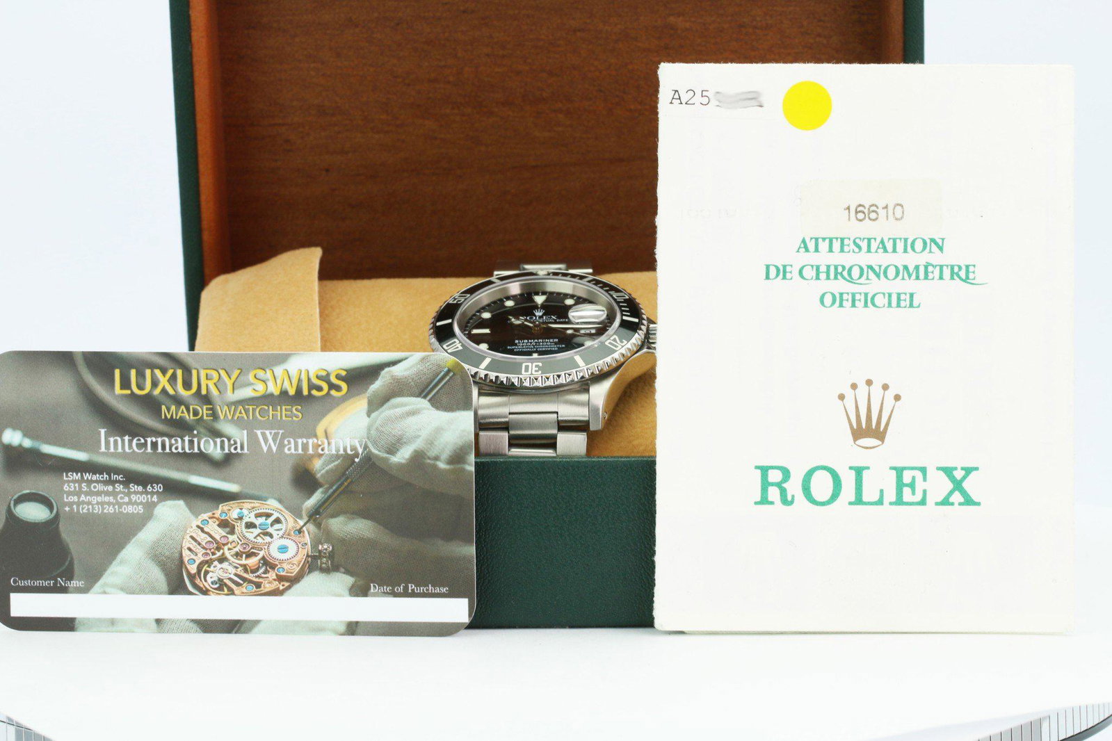 Pre-Owned Rolex Submariner 16610: Excellent Pre-Owned Rolex Submariner 16610 Condition: Excellent Pre-owned Authentic Packaging: Comes with generic watch box Paperwork: Comes with In-house Certificate Subject to Availability due to mu