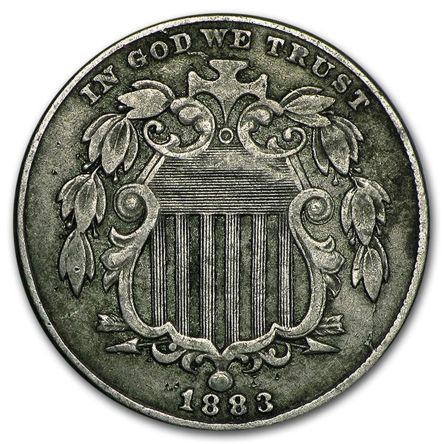 1883 Shield Nickel VF: One piece 1883 Shield Nickel VF Nice affordable examples for the beginning collector. Great for a type set. SKU: RB41191