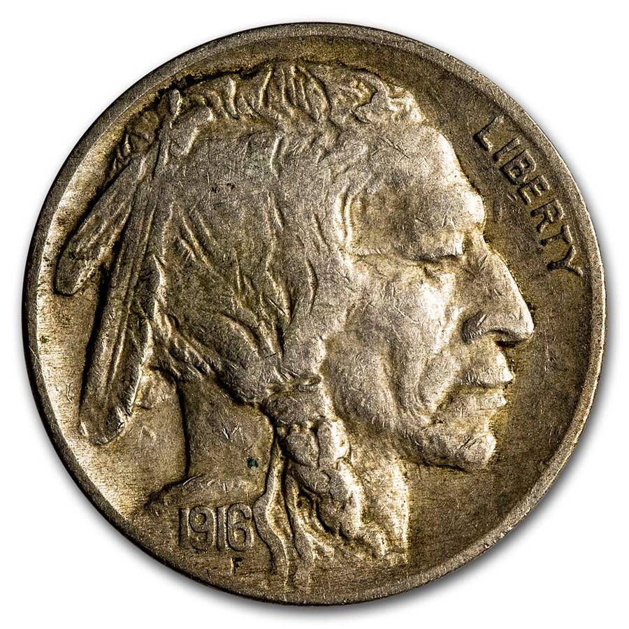 1916 Buffalo Nickel XF: One piece 1916 Buffalo Nickel XF Very natural color on this good looking coin. SKU: RB8002