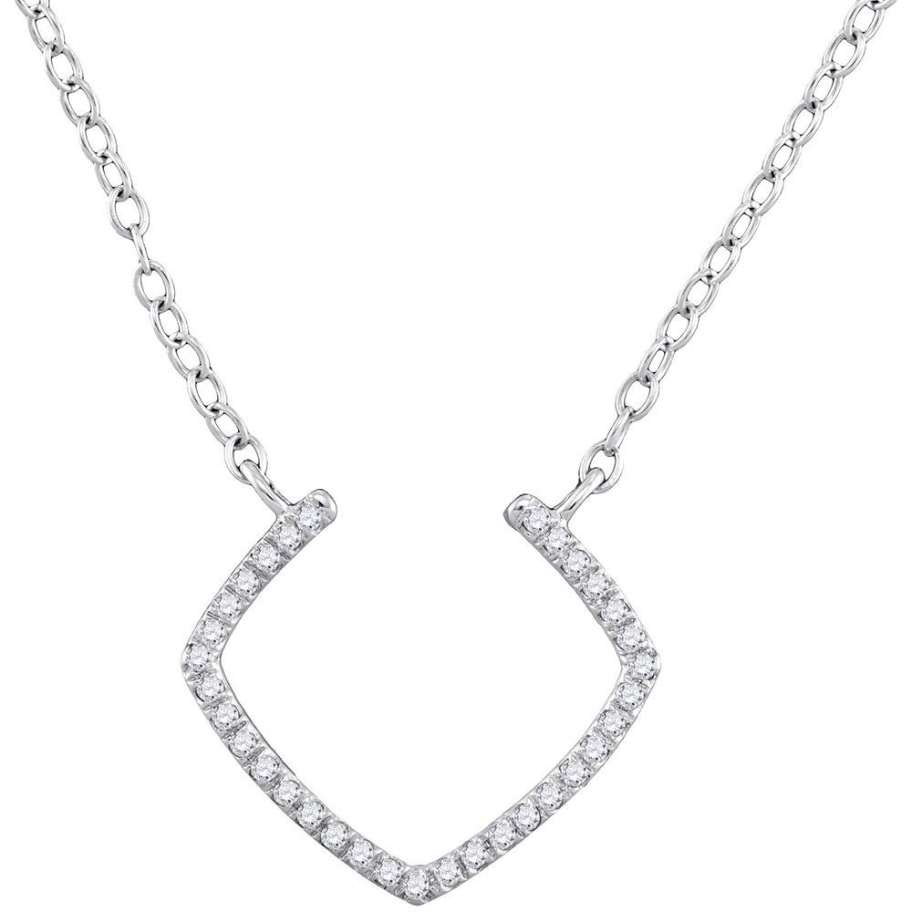 Diamond Fashion Necklace 1/10 Cttw 10kt White Gold: 10kt White Gold Womens Round Diamond Fashion Necklace 1/10 Cttw SKU: GD97811