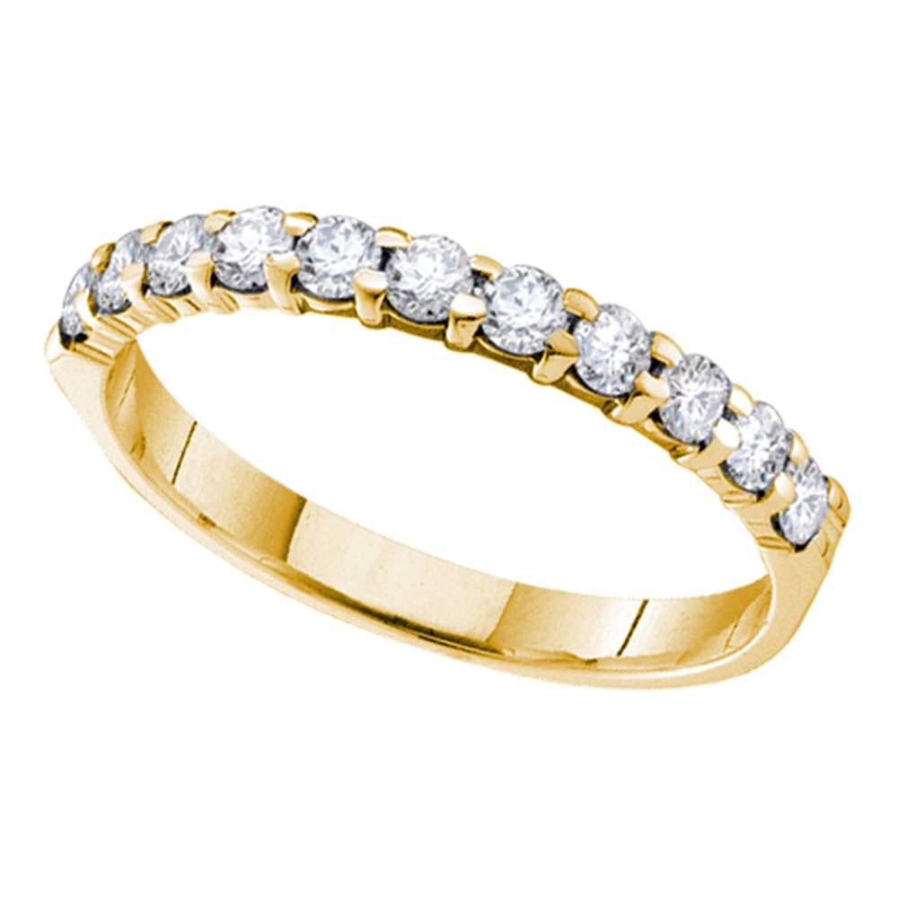 Diamond Wedding Single Row Band 1/10 Cttw 14kt Yellow: 14kt Yellow Gold Womens Round Diamond Wedding Single Row Band 1/10 Cttw SKU: GD55630