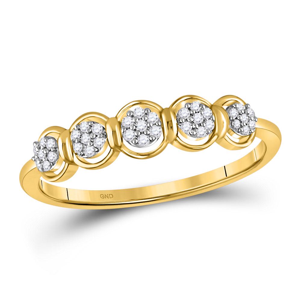 Diamond Cluster Ring 1/10 Cttw 10kt Yellow Gold: 10kt Yellow Gold Womens Round Diamond Cluster Ring 1/10 Cttw SKU: GD115156