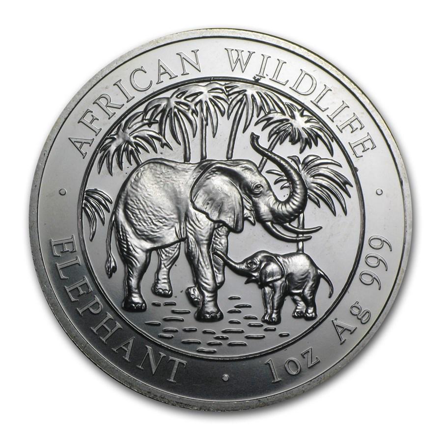 2007 Somalia 1 oz Silver Elephant BU: One piece 2007 Somalia 1 oz Silver Elephant BU The 2007 1 oz Somalian Silver Elephant Coin from the African Wildlife Coin Series appeals to coin collectors all over the world for its depiction of one 