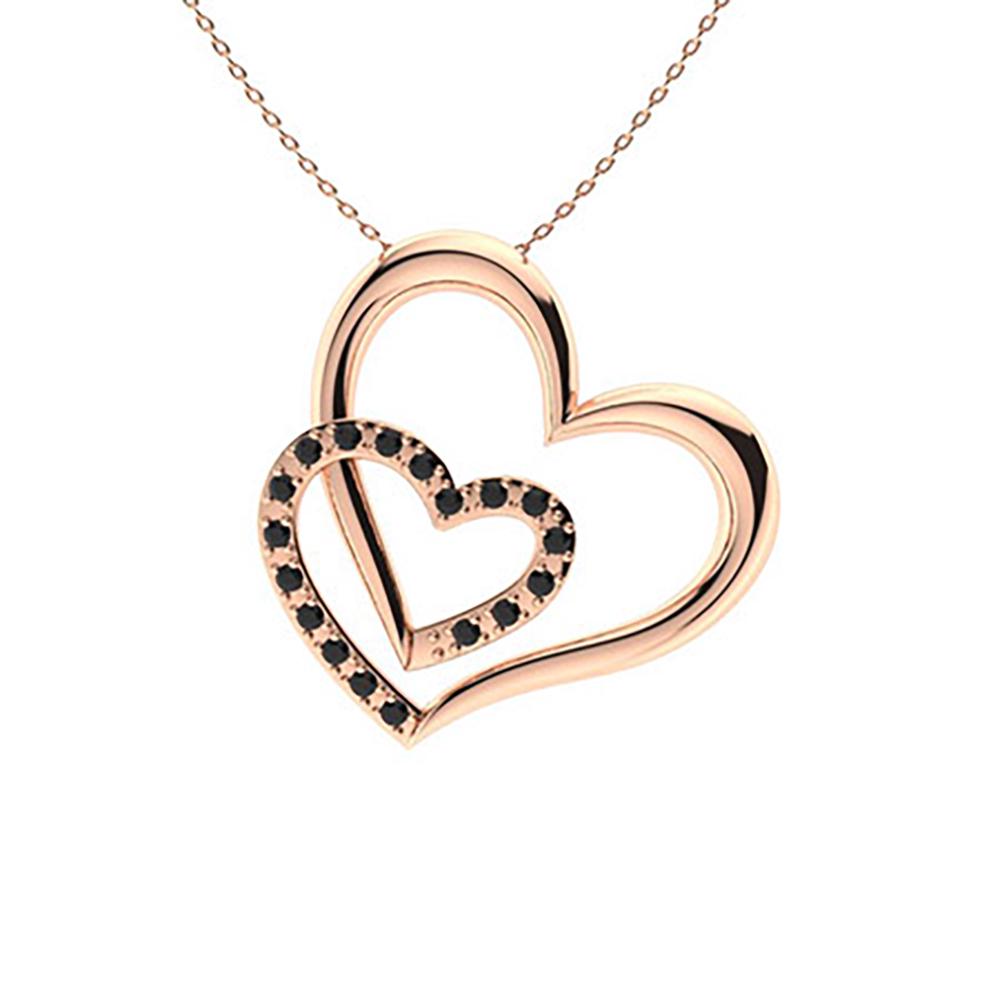 0.2 ctw Black Diamond Necklace 14K Rose Gold: 0.2 ctw Black Diamond Necklace 14K Rose Gold Manufacturer's Suggested Retail Price: $ 1770.00 Main Stone Type: 18 Diamond @ 0.20 ctw Main Stone Color: Black Main Stone Clarity: Opaque Metal Type: 14K 