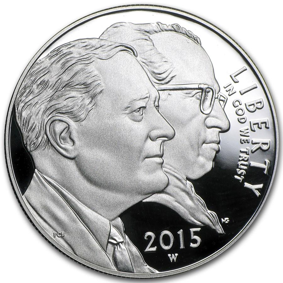 2015-W U.S. March of Dimes $1 Silver Commem Proof: One piece 2015-W U.S. March of Dimes $1 Silver Commem Proof (w/Box & COA) Celebrates 75 years of life-changing achievements and research breakthroughs. SKU: RB88645