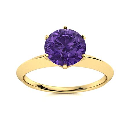 Natural 1.21 CTW Amethyst Solitaire Ring 14K Yellow: Natural 1.21 CTW Amethyst Solitaire Ring 14K Yellow Gold Manufacturer's Suggested Retail Price: $1380.00 Center Stone: 1 Amethyst @ 1.21 ctw Center Stone Color: Purple Center Stone Clarity: AAAA Cente