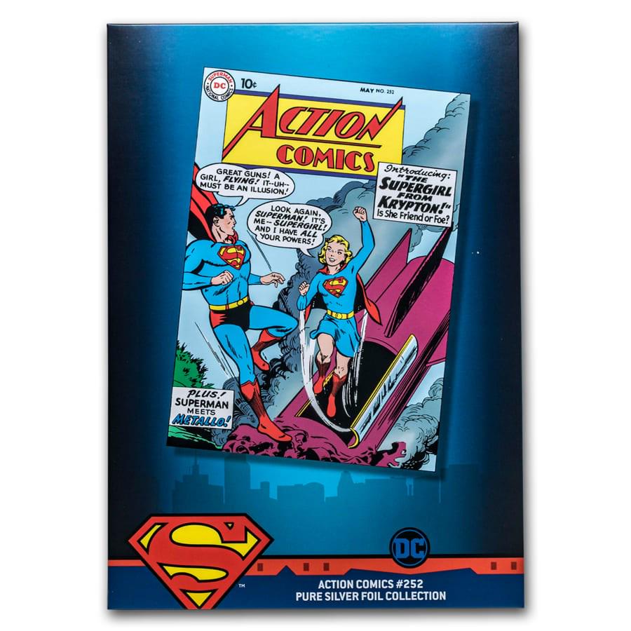 DC Action Comics #252 May 1959 - 35 Gram Silver Poster: DC Action Comics #252 May 1959 - 35 Gram Silver Poster SKU: RBJ200127 Year: N/A Grade: None Grade Service: None Denomination: $2.00 Mint Mark: N/A - Not Available Metal Content: 1.1253