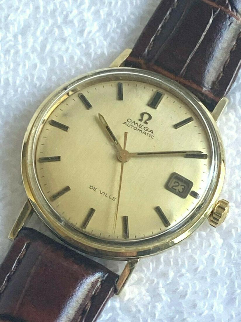 Pre-Owned Omega Seamaster Deville Automatic Quick Date: Pre-Owned Omega Seamaster Deville Automatic Quick Date 14K Solid Gold Swiss Watch Pre-owned: An item that has been used previously. The item may have some signs of cosmetic wear, but is fully operatio
