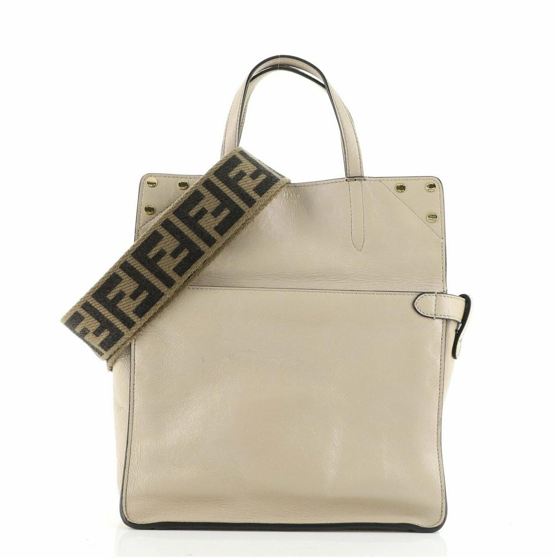 Pre-Owned Fendi Flip Tote Leather With Suede Small: Pre-Owned Fendi Flip Tote Leather With Suede Small Pre-owned: An item that has been used or worn previously. See the consignor's listing for full details and description of any imperfections. opens in