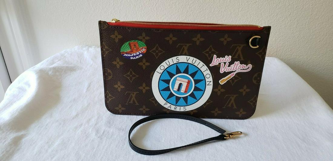 New Louis Vuitton World Tour Neverfull Mm Pouch/ Clutch: New Louis Vuitton World Tour Neverfull Mm Pouch/ Clutch New with tags: A brand-new, unused, and unworn item (including handmade items) in the original packaging (such as the original box or bag) and/o