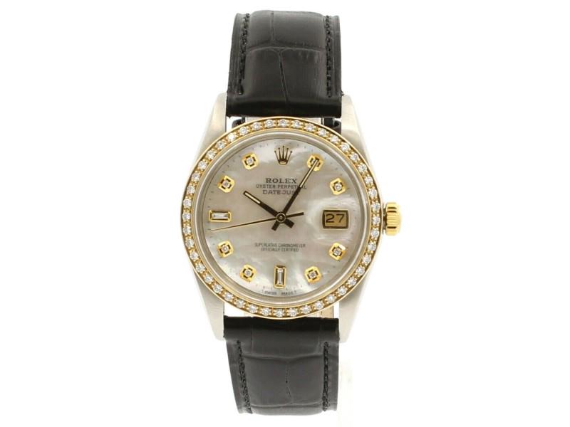 Mens Vintage ROLEX Oyster Perpetual Datejust 36mm Gold: Mens Vintage ROLEX Oyster Perpetual Datejust 36mm Gold DIAMOND Dial Watch SKU: RBJ164434490028-E Brand: Rolex Condition: Pre-Owned Model: Rolex Oyster Perpetual Note: Please do not hesitate to ask if