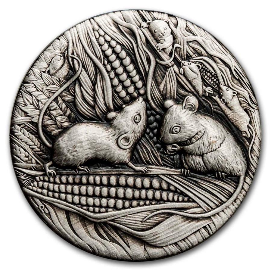 2020 Australia 2 oz Silver Year of the Mouse Antiqued: 2020 Australia 2 oz Silver Year of the Mouse Antiqued SKU: RBJ205767 Year: 2020 Grade: Brilliant Unc Grade Service: None Denomination: $2 Mint Mark: P - Perth Metal Content: 2 troy oz