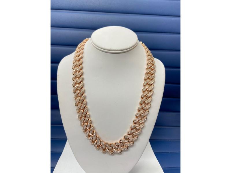 14K Rose Gold Mens 32.06ct Diamond Link Necklace: 14K Rose Gold Mens 32.06ct Diamond Link Necklace SKU No.14KROSEGOL-5FC9437E54F67 Brand: Other Condition: Never Worn Final Sale: THIS ITEM IS FINAL SALE AND NOT RETURNABLE. BRAND CERTIFIED LEARN MORE T
