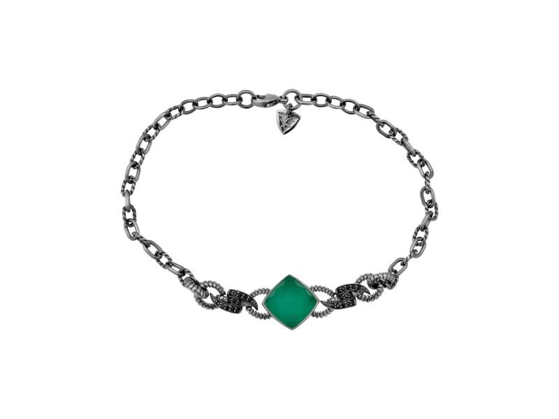 Stephen Webster 925 Sterling Silver Black Rhodium: Stephen Webster 925 Sterling Silver Black Rhodium Plated Forget Me Knot Crystal Haze Barb Bracelet SKU: RBJ-332181385735-E Condition: Never Worn Metal: Sterling Silver Stone: Crystal Size and Fit: Len