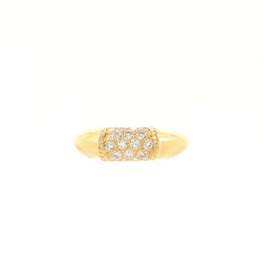 Van Cleef & Arpels Philippine Dome Ring 18K Yellow Gold and Diamonds: Van Cleef & Arpels Philippine Dome Ring 18K Yellow Gold and Diamonds Brand: Van Cleef & Arpels Metal Type: 18K Yellow Gold Metal Finish: High Polish Hallmarks Type: 750, Designer Signature, Diamond We
