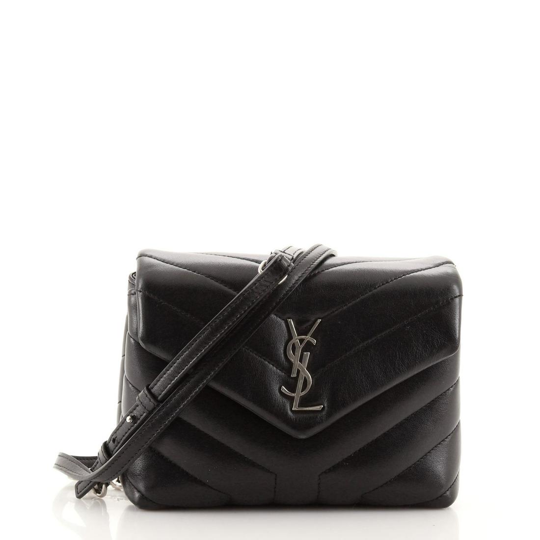 Loulou monogram ysl medium chevron quilted leather camera shoulder bag clearance