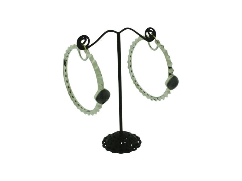 Stephen Webster Sterling Silver Superstud Grey Crystal Haze Hoop Earrings: Stephen Webster Sterling Silver Superstud Grey Crystal Haze Hoop Earrings Product Code: 232407731590-E Brand: Stephen Webster Condition: Never Worn Stone: Crystal Size and Fit: Width: 2.15" Condit