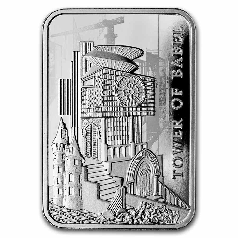 2021 Cameroon Silver Tower of Babel: 2021 Cameroon Silver Tower of Babel Product ID: RBJ248247 Year: 2021 Grade: Proof Grade Service: None Denomination: 1,000 Francs Mint Mark: Not Shown Metal Content: 0.91 troy oz