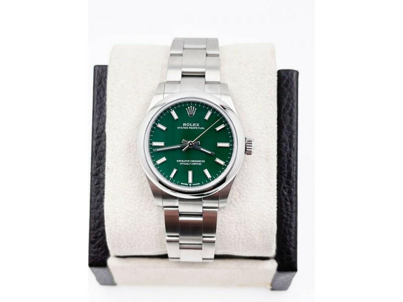 BRAND NEW Rolex 277200 Oyster Perpetual Green 31mm Stainless Box Papers 2021: BRAND NEW Rolex 277200 Oyster Perpetual Green 31mm Stainless Box Papers 2021 SKU: RBJ203570340394-E Brand: Rolex Condition: Never Worn Model: Rolex Oyster Perpetual More Details: Item Specifics:Band C