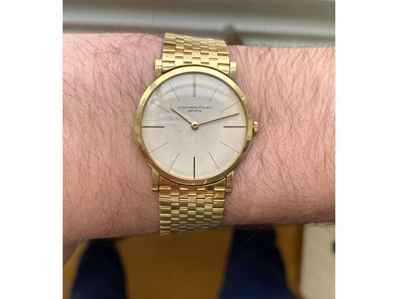 Vintage Audemars Piguet 5961 50s 18K Yellow Gold White Dial Manual Wind Watch: Vintage Audemars Piguet 5961 50s 18K Yellow Gold White Dial Manual Wind Watch SKU: RBJ125063895354-E Brand: Audemars Piguet Condition: Pre-Owned Model: 125063895354-E More Details: Item Specifics:Band