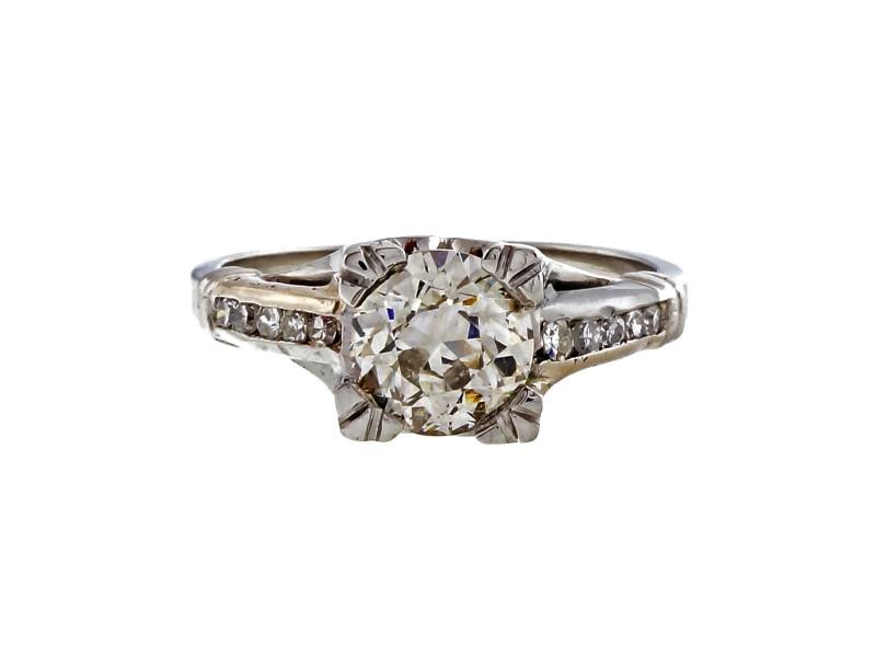 Art Deco Platinum 1.01ct Light Brown Diamond Ring: Art Deco Platinum 1.01ct Light Brown Diamond Ring SKU: RBJ382-351-5580-01C9A Condition: Pre-Owned Metal: Platinum Stone: Diamond Model Size and Fit: Ring Size: 4.75, Width at top: 6.74mm, Height at to