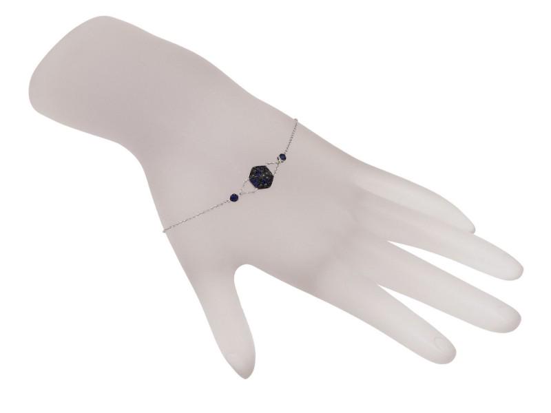 Stephen Webster 18K White Gold "Deco" Pave Blue Sapphire & Black Diamond Bracelet: Stephen Webster 18K White Gold "Deco" Pave Blue Sapphire & Black Diamond Bracelet SKU: RBJ332048293457-E Condition: Never Worn Metal: White Gold Stone Size and Fit: Length: 5.75" - 6.75", Dimensions: