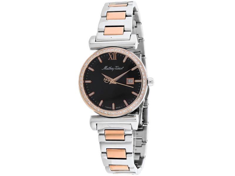 Mathey Tissot Womens Classic: Mathey Tissot Womens Classic SKU: RBJD410BQN-39B2A Brand: Mathey Tissot Condition: Never Worn Stainless steel case, Stainless steel bracelet, Black dial, Quartz movement,Scratch resistant sapphire, Wa
