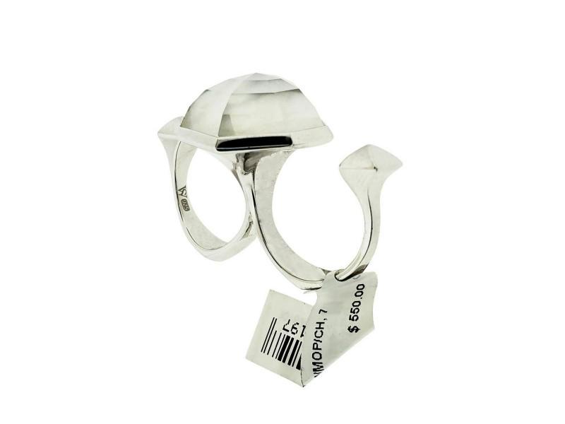 Stephen Webster Superstud Mother Of Pearl Crystal Haze Two Finger Ring: Stephen Webster Superstud Mother Of Pearl Crystal Haze Two Finger Ring Product Code: 333754832037-E Brand: Stephen Webster Condition: Never Worn Metal: Sterling Silver Model: 333754832037-E Detail