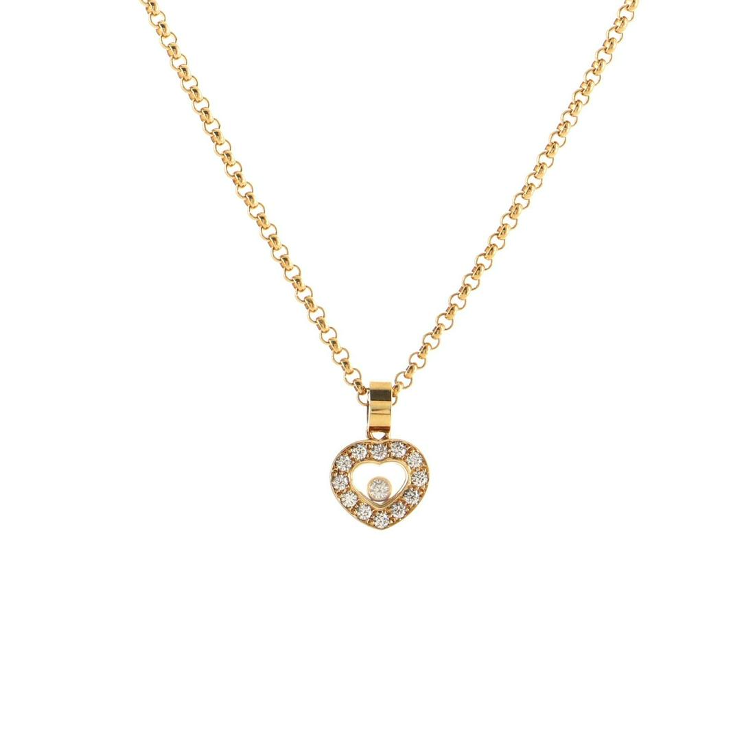 Chopard Happy Diamonds Heart Pendant Necklace 18K Yellow Gold and Diamonds: Chopard Happy Diamonds Heart Pendant Necklace 18K Yellow Gold and Diamonds Metal Type: 18K Yellow Gold Metal Finish: High Polish Hallmarks Type: 750, Designer Signature, Model Number, Serial Number Si