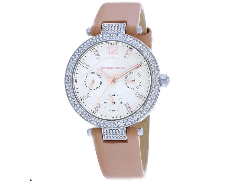 Michael Kors Womens Parker: Michael Kors Womens Parker Product Code: MK2913-39B2A Brand: Michael Kors Condition: Never Worn Details: Stainless steel case, Leather strap, White dial, Quartz movement,Scratch-resistant mineral, Wat