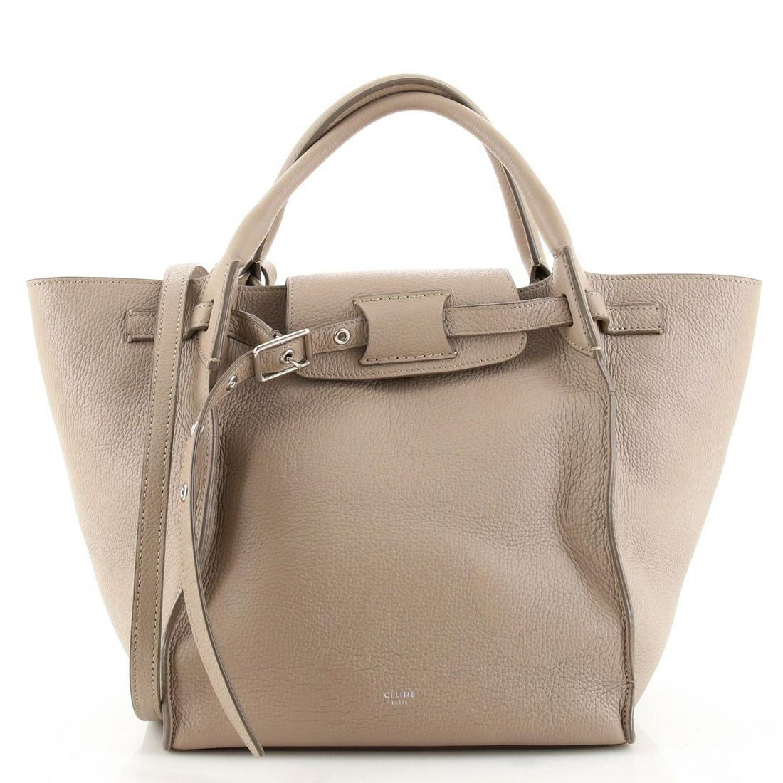 Celine Big Bag Grained Calfskin Small: Celine Big Bag Grained Calfskin Small Exterior Color: Neutral Interior Color: Neutral Exterior Material: Leather Interior Material: Suede Hardware Color: Silver Accessories: No Accessories <br
