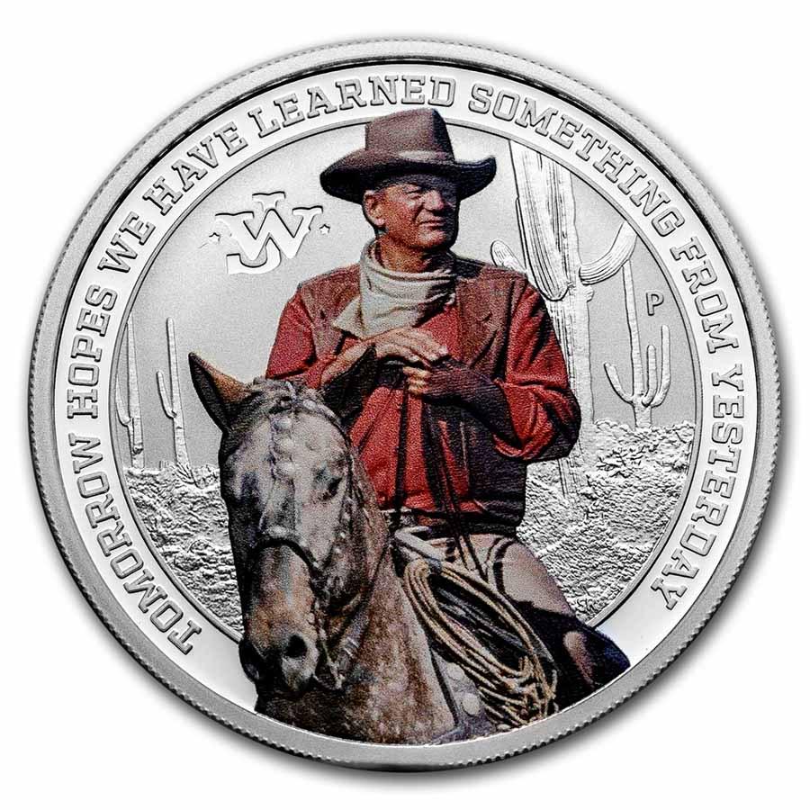 2022 Tuvalu 1 oz Silver John Wayne Proof: 2022 Tuvalu 1 oz Silver John Wayne Proof RBJ No: 244877 Year: 2022 Grade: None Grade Service: None Denomination: $1.00 Mint Mark: P - Perth Metal Content: 1 troy oz Purity: .9999