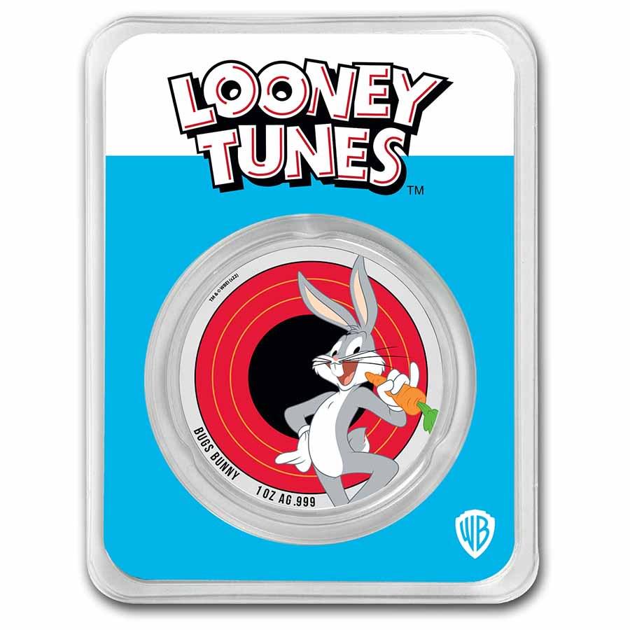 2022 Samoa 1 oz Silver Looney Tunes Bugs Bunny Colorized with TEP: 2022 Samoa 1 oz Silver Looney Tunes Bugs Bunny Colorized with TEP RBJ No: 247314 Year: 2022 Grade: Brilliant Unc Grade Service: None Denomination: 5 Dollars Mint Mark: Not Shown Metal Con