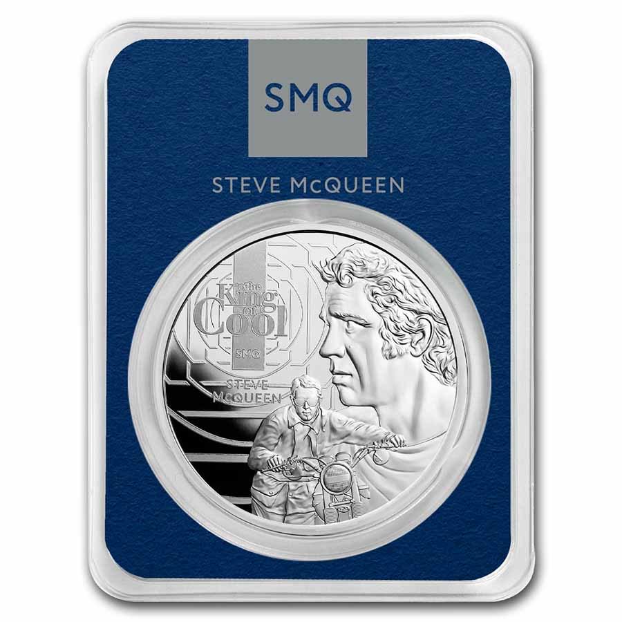 2021 Samoa 1 oz Silver Steve McQueen: The King of Cool w/TEP: 2021 Samoa 1 oz Silver Steve McQueen: The King of Cool w/TEP RBJ No: 237567 Year: 2021 Grade: Brilliant Unc Grade Service: None Denomination: 5 Dollars Mint Mark: Not Shown Metal Content: