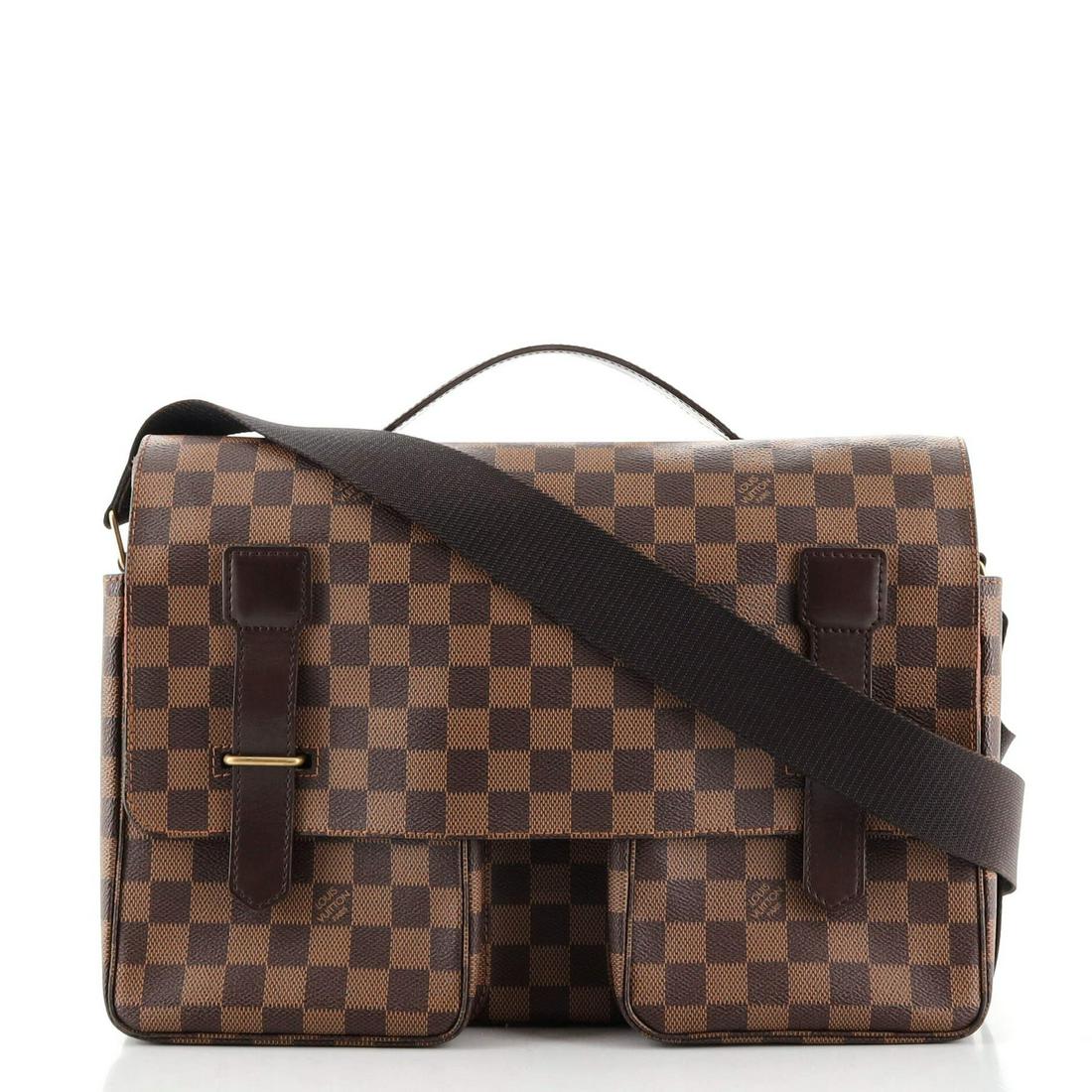 Louis Vuitton Broadway Bag Damier: Louis Vuitton Broadway Bag Damier RBJ CODE: HB.LV.BWAY.DR Item No: 118032/365 Brand Code: TH0033 SIZE AND FIT: 13.5"W x 10"H x 4"D, 2.5" handle drop, 10-20" strap drop Exterior Color: Brown Interi