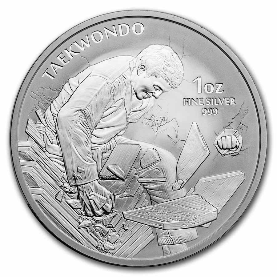 2021 South Korea 1 oz Silver K-Series Taekwondo BU: 2021 South Korea 1 oz Silver K-Series Taekwondo BU Product ID: 248622 Year: 2021 Grade: None Grade Service: None Mint Mark: Not Shown Metal Content: 1 troy oz Purity: .999 Diamet
