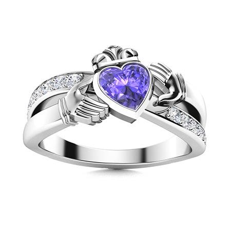 Natural 0.79 CTW Tanzanite & Diamond Engagement Ring 14K White Gold: Natural 0.79 CTW Tanzanite & Diamond Engagement Ring 14K White Gold Manufacturer's Suggested Retail Price: $3150.00 Center Stone: 1 Tanzanite @ 0.53 ctw Center Stone Color: Royal Blue Center Stone Cla