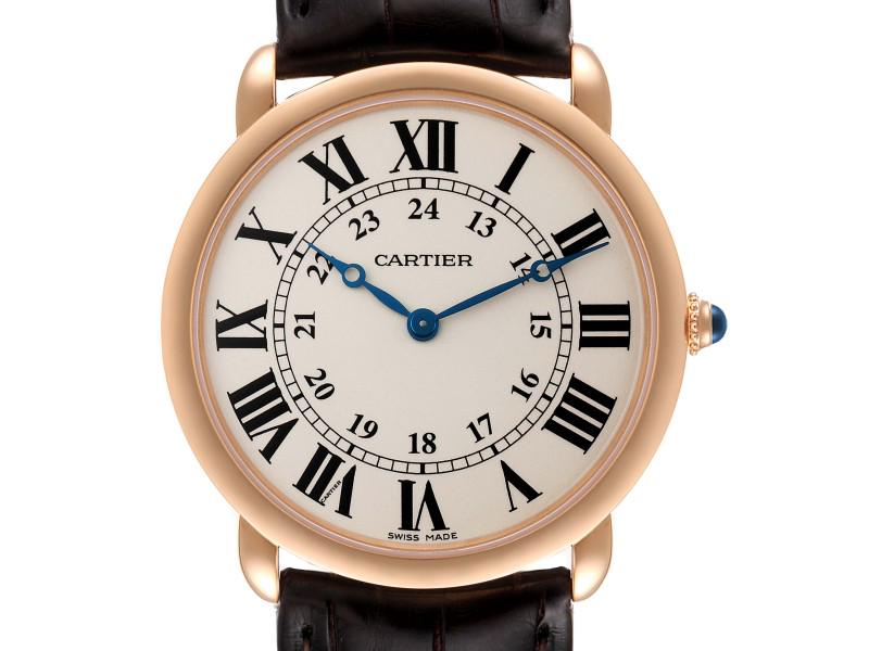 Cartier Ronde Louis Rose Gold Silver Dial Mens Watch: Cartier Ronde Louis Rose Gold Silver Dial Mens Watch Cartier Ronde Louis Rose Gold Silver Dial Mens Watch . Manual windingmovement. 18k rose gold case 36.0 mm in diameter. Exhibition case back. Circul