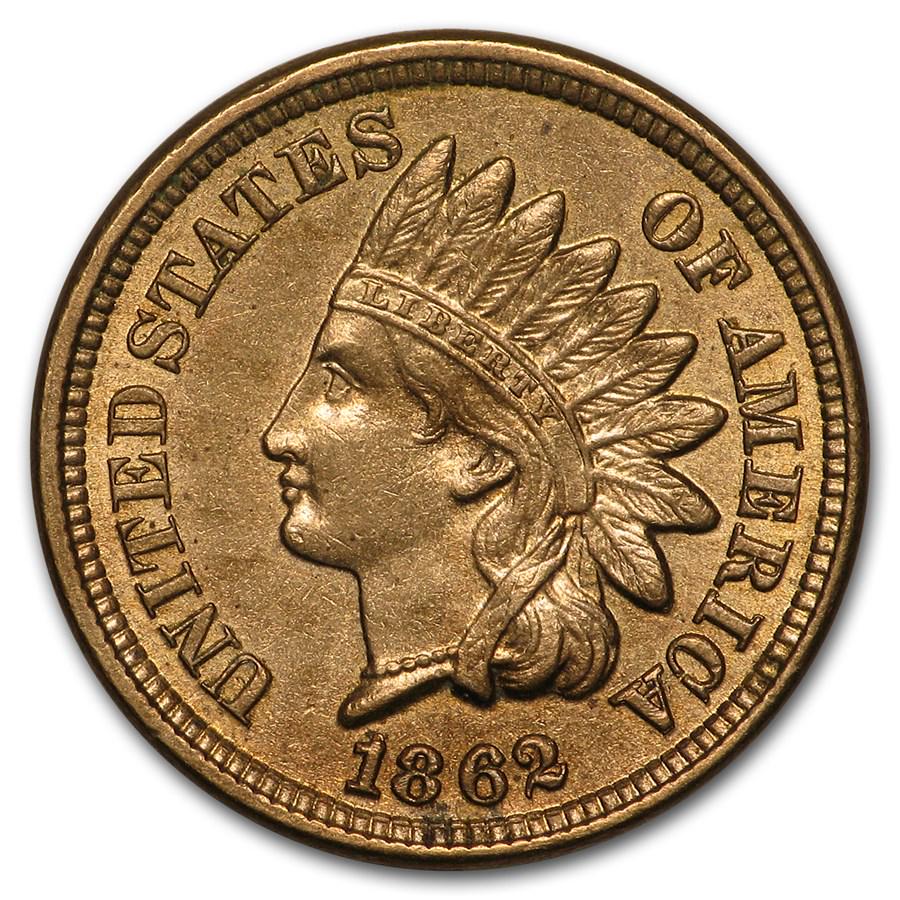 1862 Indian Head Cent AU: 1862 Indian Head Cent AU RBJ No: 15977 Year: 1862 Grade: Almost Unc Grade Service: None Denomination: $0.01 Mint Mark: P - Philadelphia (Not Shown) Metal Content: 0 troy oz Purit