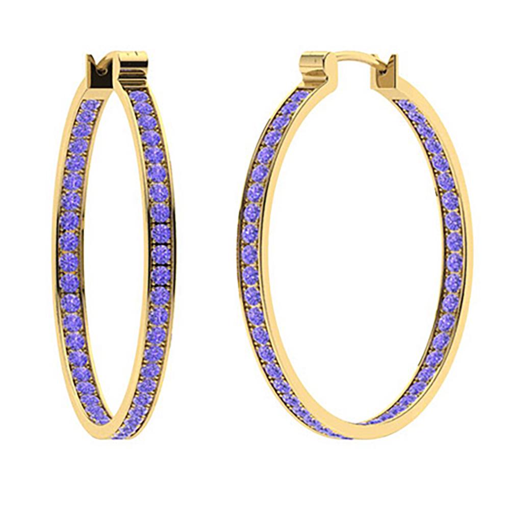 0.76 CTW Tanzanite Hoops Earrings 18K Yellow Gold: 0.76 CTW Tanzanite Hoops Earrings 18K Yellow Gold Manufacturer's Suggested Retail Price: $ 3150.00 Main Stone Type: 90 Tanzanite @ 0.76 ctw Main Stone Color: Royal blue Main Stone Clarity: AAAA Metal 