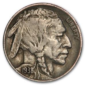 1938-D Buffalo Nickel VF: 1938-D Buffalo Nickel VF SKU: RBJ6375 Year: 1938 Grade: Very Fine Grade Service: None Denomination: $0.05 Mint Mark: D - Denver Metal Content: 0 troy oz Purity: N/A Thic