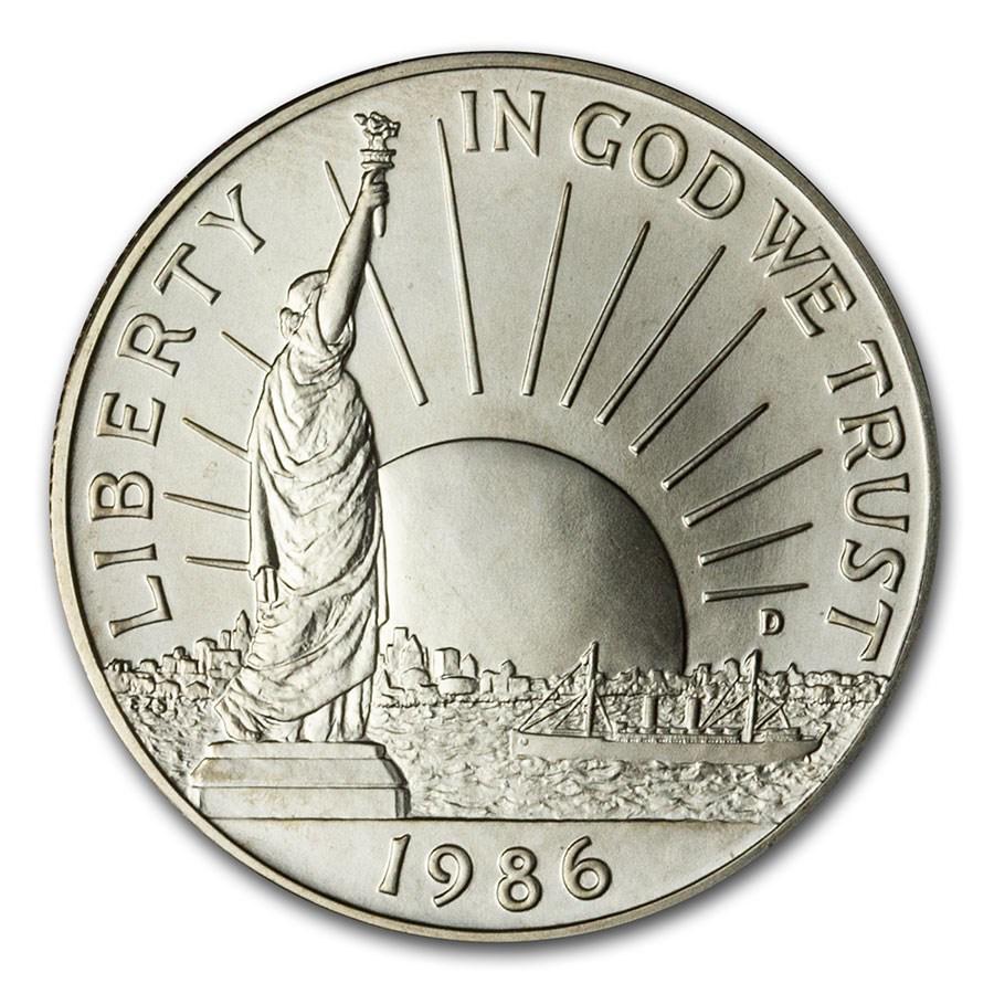 1986-D Statue of Liberty 1/2 Dollar Clad Comm BU: 1986-D Statue of Liberty 1/2 Dollar Clad Comm BU SKU: RBJ19387 Year: 1986 Grade: Brilliant Unc Grade Service: None Denomination: 50 Cents Mint Mark: D - Denver Metal Content: 0 troy oz