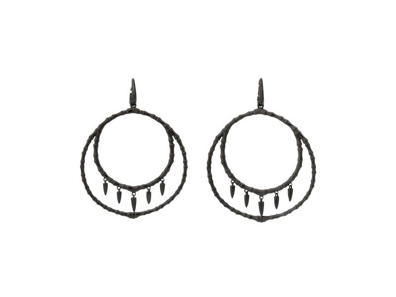 Stephen Webster 925 Sterling Silver Black Jewels Verne Bone Hoop Earrings: Stephen Webster 925 Sterling Silver Black Jewels Verne Bone Hoop Earrings Product Code: 232333087714-E Brand: Stephen Webster Condition: Never Worn Metal: Sterling Silver Size and Fit: Dimensions: 2.6