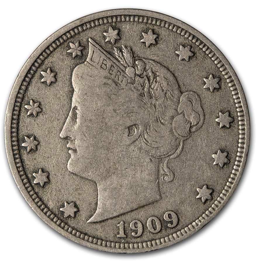 1909 Liberty Head V Nickel VF: 1909 Liberty Head V Nickel VF SKU: RBJ16471 Year: 1909 Grade: Very Fine Grade Service: None Denomination: $0.05 Mint Mark: P - Philadelphia (Not Shown) Metal Content: 0 troy oz P