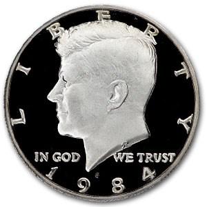 1984-S Kennedy Half Dollar Gem Proof: 1984-S Kennedy Half Dollar Gem Proof SKU: RBJ6102 Year: 1984 Grade: Proof Grade Service: None Denomination: 50 Cents Mint Mark: S - San Francisco Metal Content: 0 troy oz Purity: